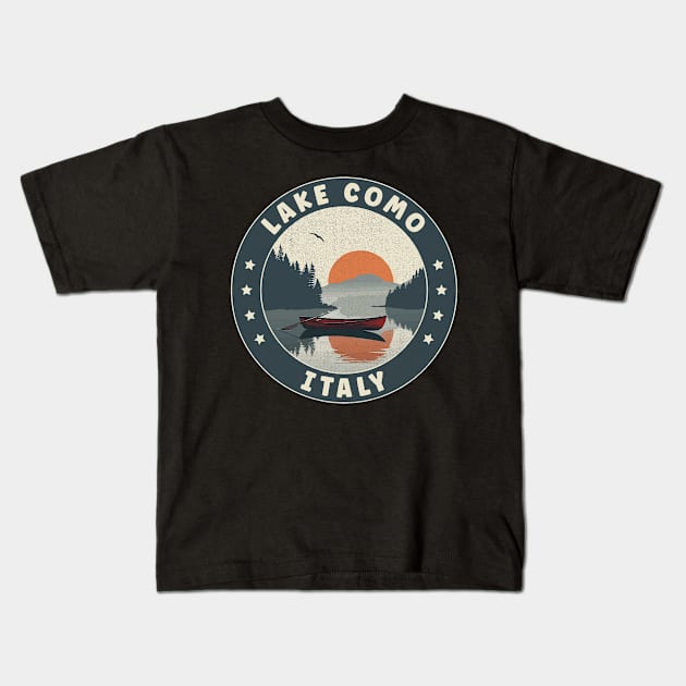 Lake Como Italy Sunset Kids T-Shirt by turtlestart